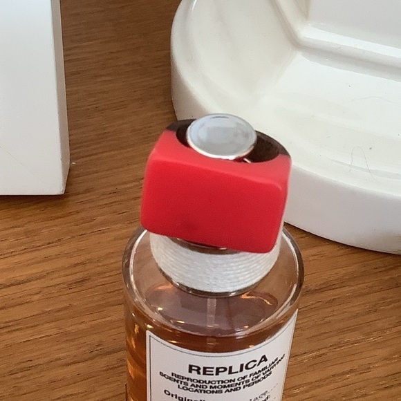 New Boho Wood Red Geometric Contemporary Statement Ring - Picture 3 of 5